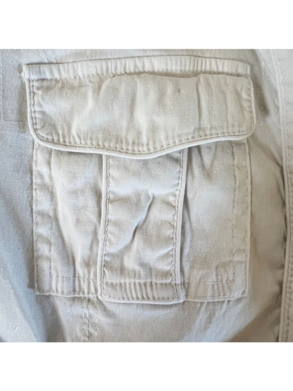 Fitted Linen Blend Safari Jacket Utility Blazer Sz XS Coastal Minimalist Resort - Picture 9 of 14